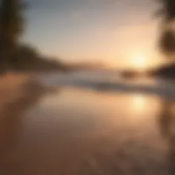 Serene beach landscape at sunset
