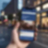 A close-up of a smartphone displaying a Facebook ad for a trendy product.