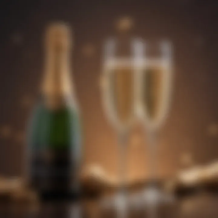 Elegant champagne flutes filled with bubbly, set against a luxurious backdrop.