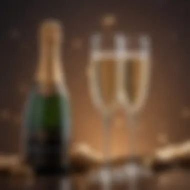 Celebrating with Champagne Elegant champagne flutes filled with bubbly, set against a luxurious backdrop.