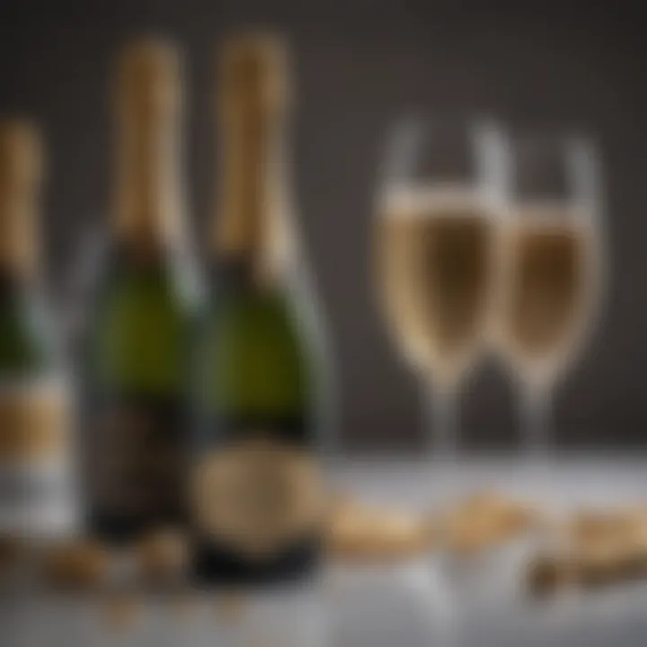 Graphs and charts analyzing market trends in champagne pricing over time.