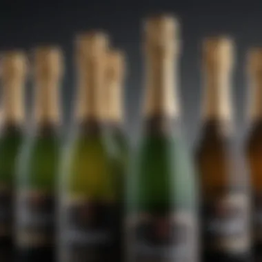 Diverse Champagne Varieties A selection of champagne bottles showcasing various brands and styles.