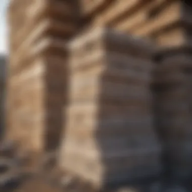 Construction Materials for Building Construction materials stacked on site