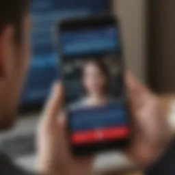 Customer service chat interface on a smartphone