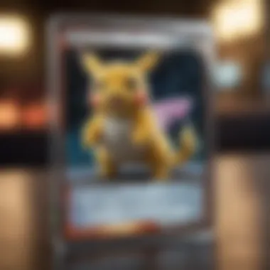 A detailed view of a rare holographic Pokémon card highlighting its features