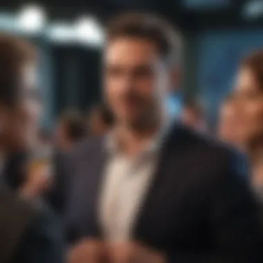 Networking Event A professional networking event with engaged individuals exchanging ideas.
