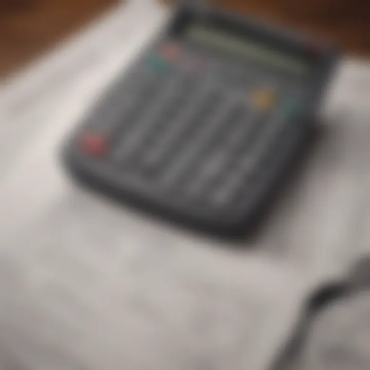 A close-up of a calculator and retirement documents illustrating calculations for Social Security benefits.