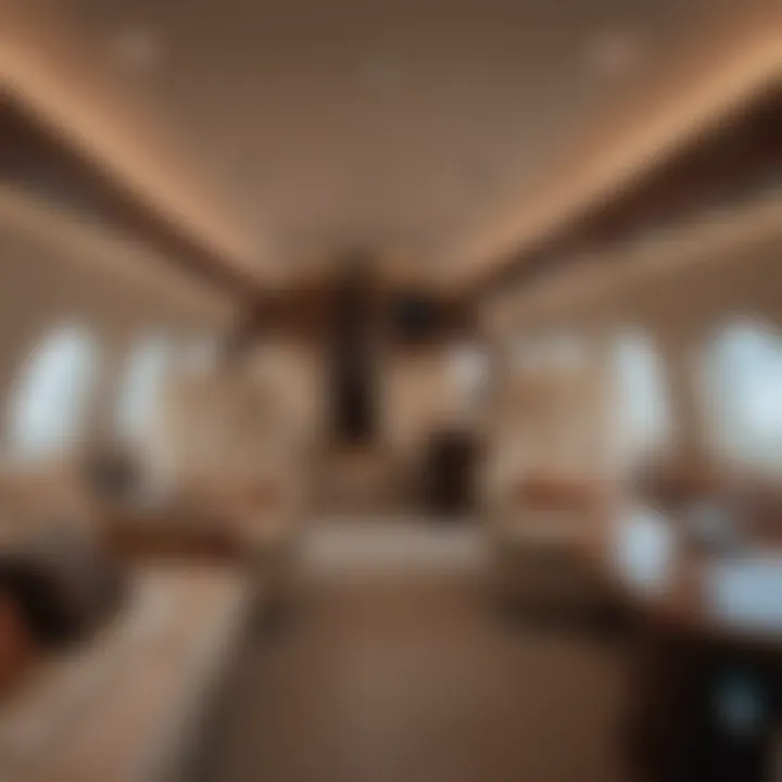 Luxury interior of a private jet