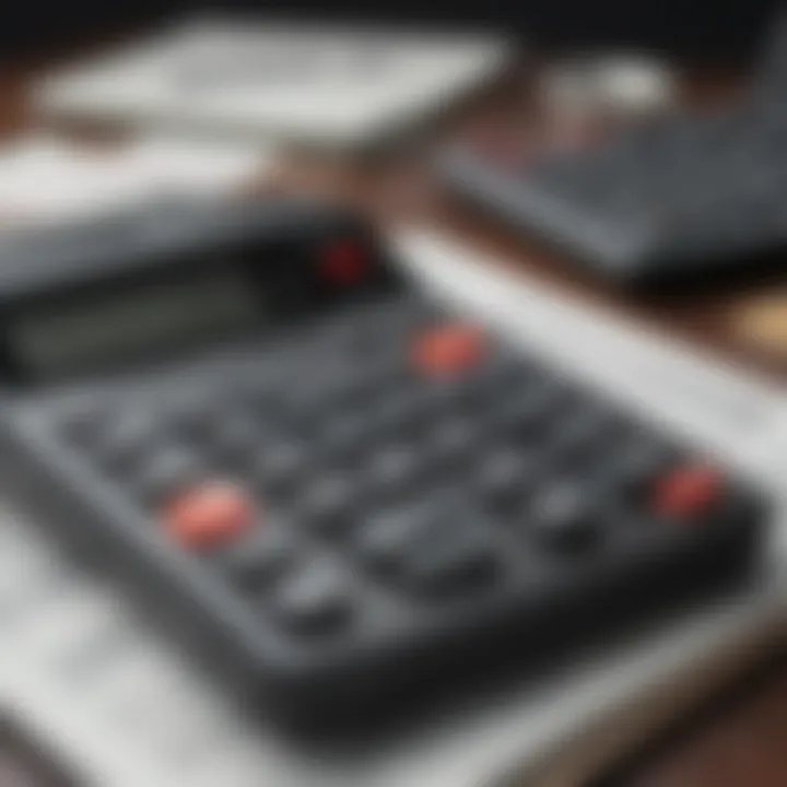 Financial impacts represented by a calculator and unpaid bills