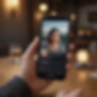 Navigating Dating Apps for Professionals A sleek smartphone displaying a dating app interface designed for professionals.