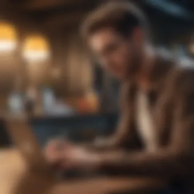 Strategizing Your Dating Journey An individual using a laptop and a notepad to strategize their dating app approach.