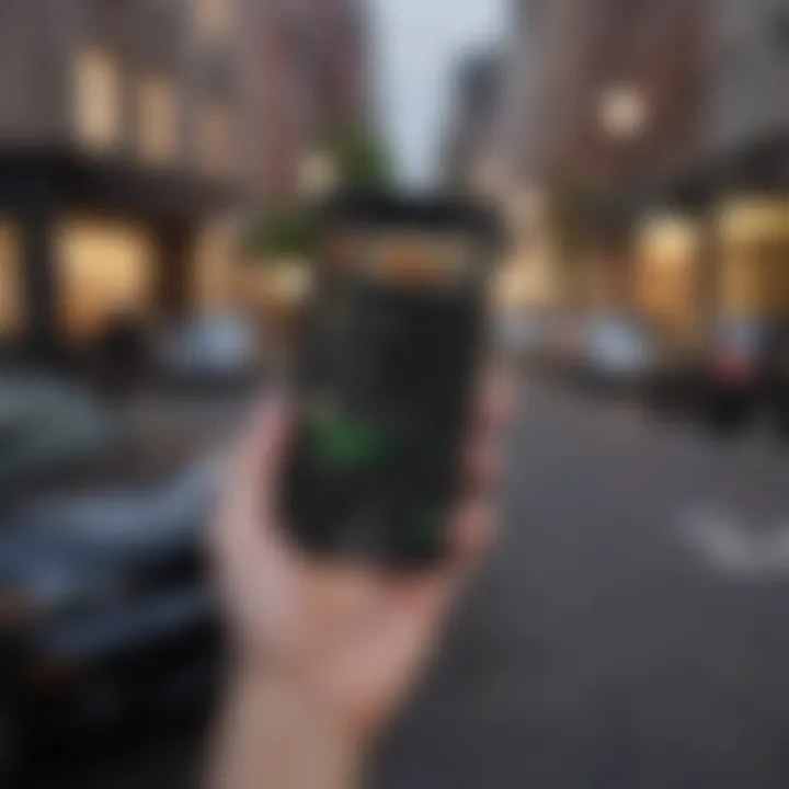 A close-up of a smartphone displaying the Uber Eats app interface with delivery requests.