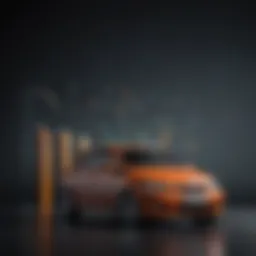 A graph depicting fluctuating car prices over time
