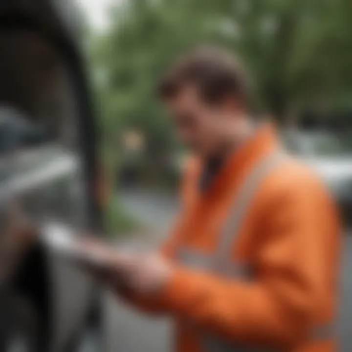 A driver checking their earnings on a mobile device