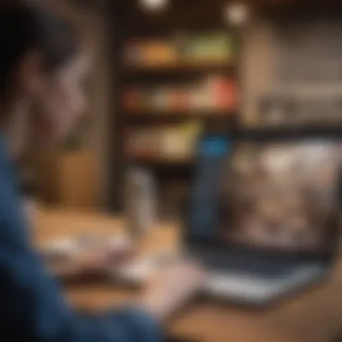 Customer reviewing a grocery delivery service on a laptop