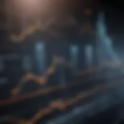 Graph depicting upward trends in stock prices