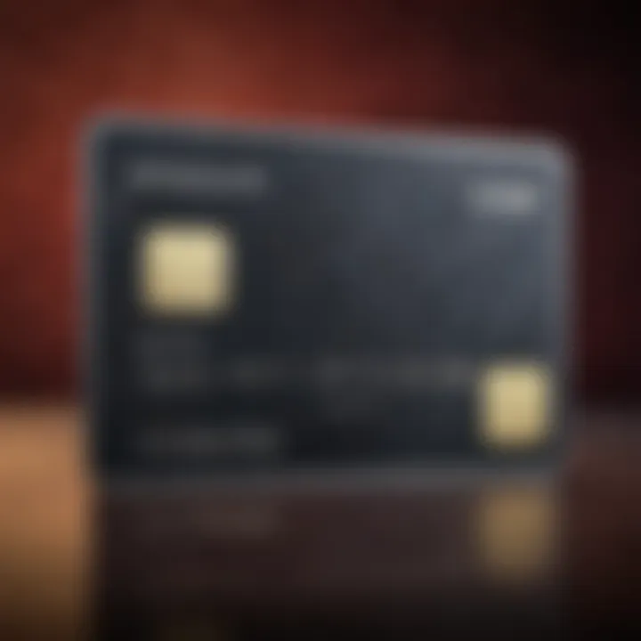 A luxurious credit card displayed on a velvet background