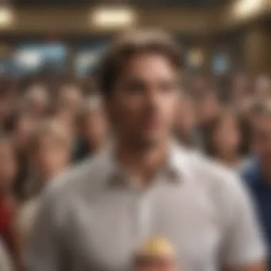 A celebrity making a surprise cameo in a blockbuster film scene, showcasing audience reaction.