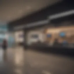 A sleek modern bank branch open on a Sunday, showcasing accessibility.