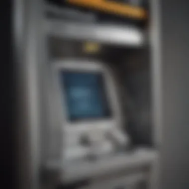 A close-up of a fee-free ATM displaying its features