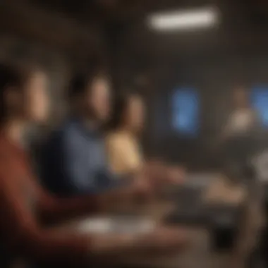 Virtual Certification Training A diverse group of professionals engaging in virtual training for certification
