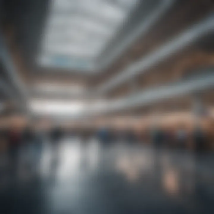 A bustling cruise terminal with passengers boarding