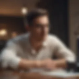 A digital entrepreneur brainstorming innovative ideas