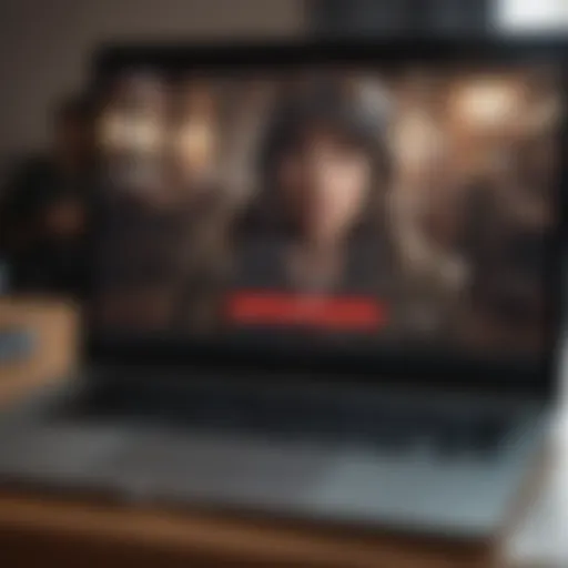 An individual exploring Netflix's user interface on a laptop