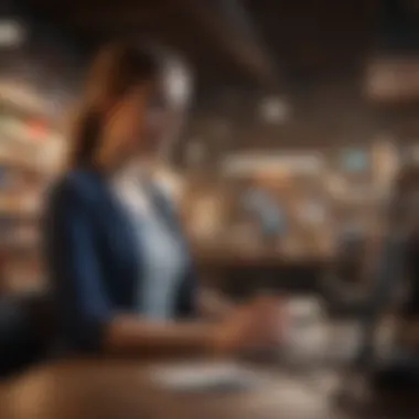 Navigating Online Retail A person managing an online store, illustrating digital entrepreneurship.