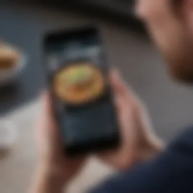 A user engaging with a weight loss app interface on a smartphone