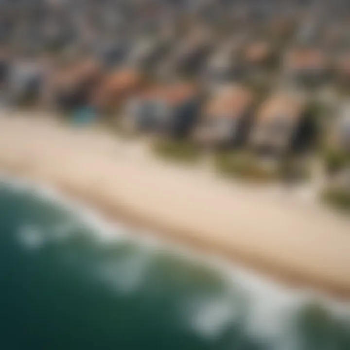 Aerial view showcasing the Pismo Beach waterfront properties