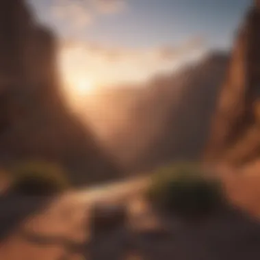 Breathtaking view of a canyon at sunrise