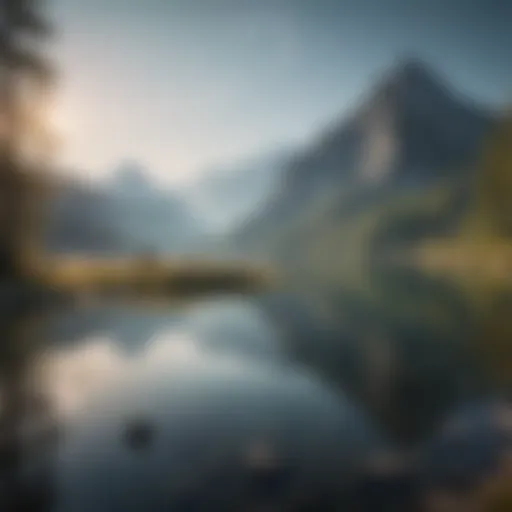 Scenic view of a serene lake surrounded by mountains