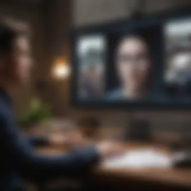 Engaging in Virtual Collaboration A virtual meeting on a computer screen with notes on the side