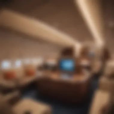 Luxurious first class cabin on an airplane