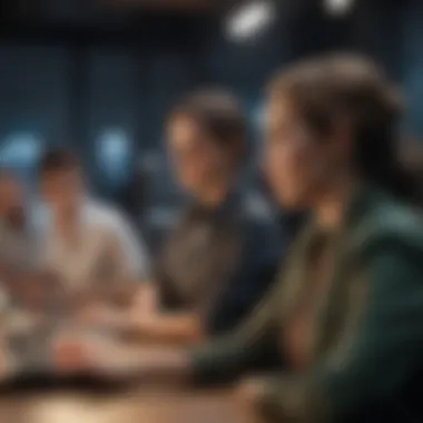 Diverse Collaboration in Digital Environment Diverse professionals collaborating in a digital environment