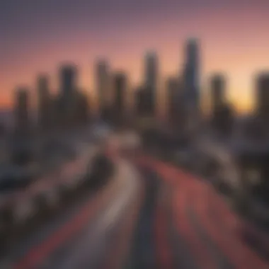 Skyline of Los Angeles showcasing iconic structures