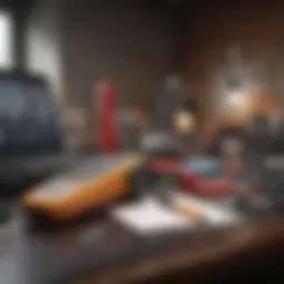 A professional environment showcasing remote work tools