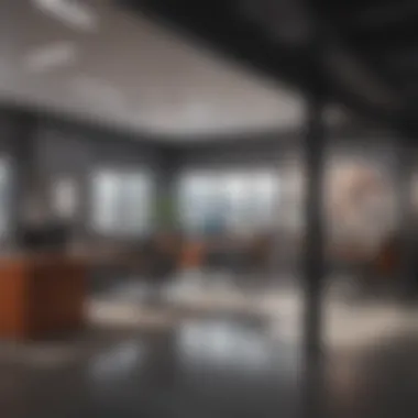 Innovative Work Environments A modern office space showcasing technology and collaboration