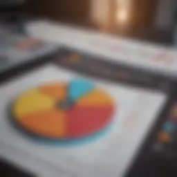 A planner open to a budgeting section with colorful charts and graphs.