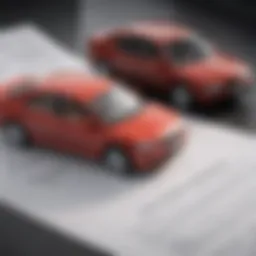 Illustration depicting the legal documents related to car cosigning