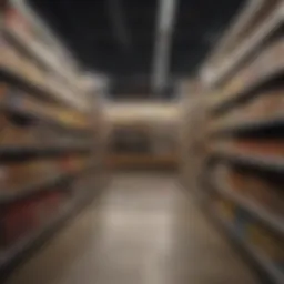 Grocery store aisle showcasing discounted items