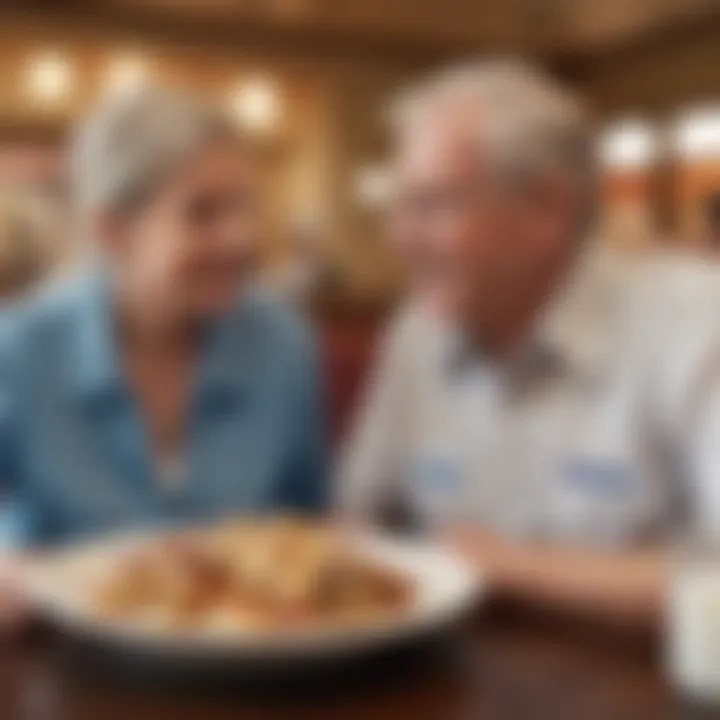 Senior couple enjoying a meal in IHOP