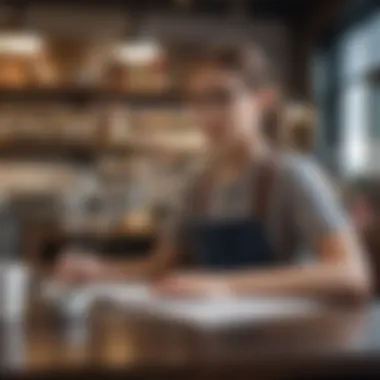 A sixteen-year-old student studying while working part-time at a café, balancing work and academics effectively.