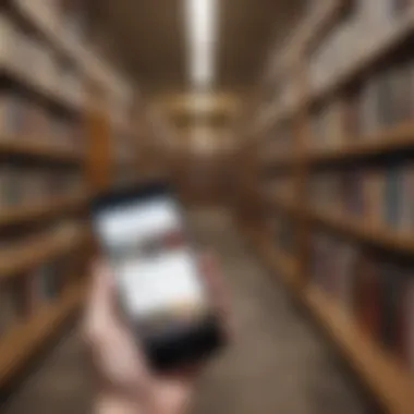 Navigating Library Apps for Audiobooks User navigating through a library app to find audiobooks