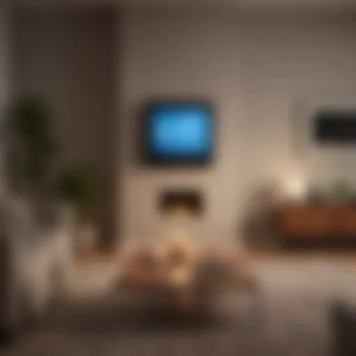 Cozy living room with smart thermostat