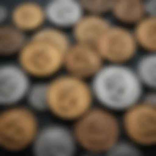 Ancient coins representing the evolution of currency