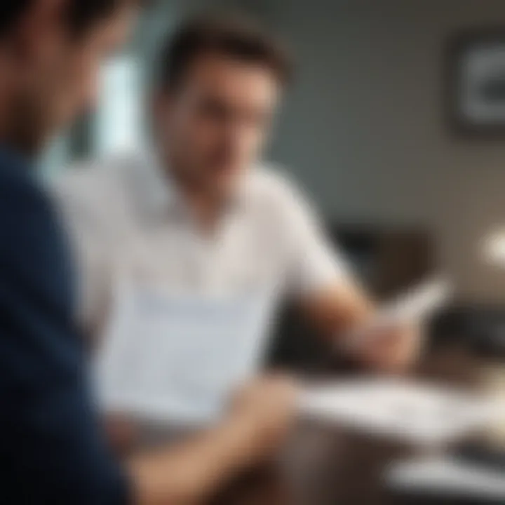 Business owner examining financial documents and a laptop