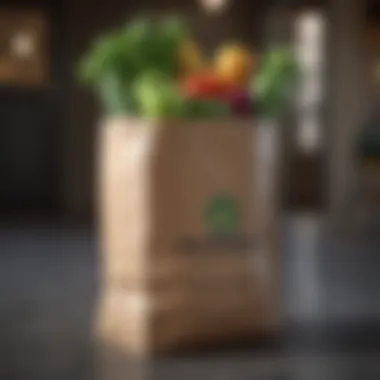 Instacart delivery bag with groceries ready for delivery