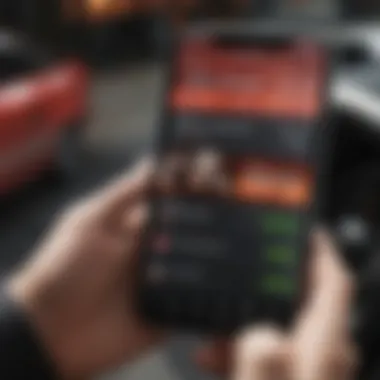 A close-up of a smartphone screen showing the Firestone mobile app.